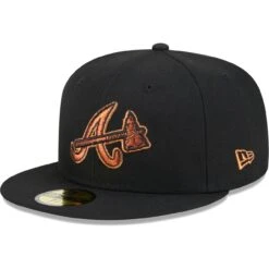 Men's Atlanta Braves New Era Black Metallic Pop 59FIFTY Fitted Hat