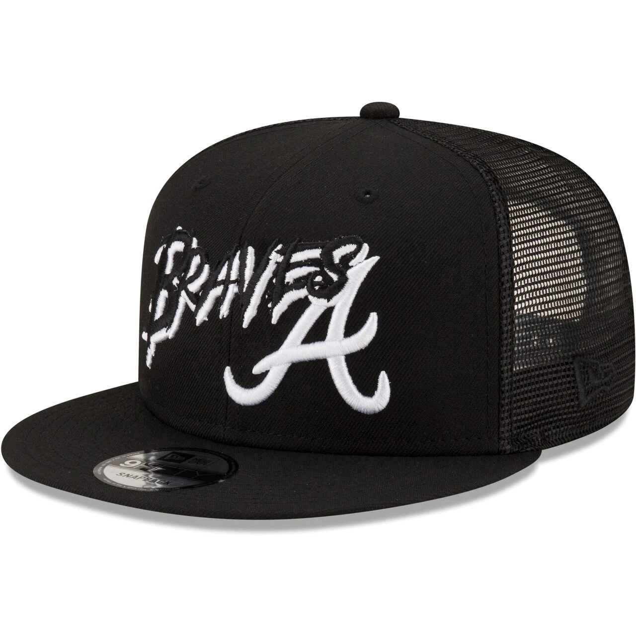 Men's Atlanta Braves New Era Black Street Trucker 9FIFTY Snapback Hat 1 Men's Atlanta Braves New Era Black Street Trucker 9FIFTY Snapback Hat