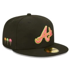 Men's Atlanta Braves New Era Black Summer Sherbet 59FIFTY Fitted Hat