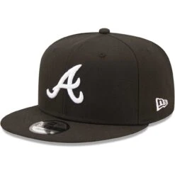 Men's Atlanta Braves New Era Black Team 9FIFTY Snapback Hat