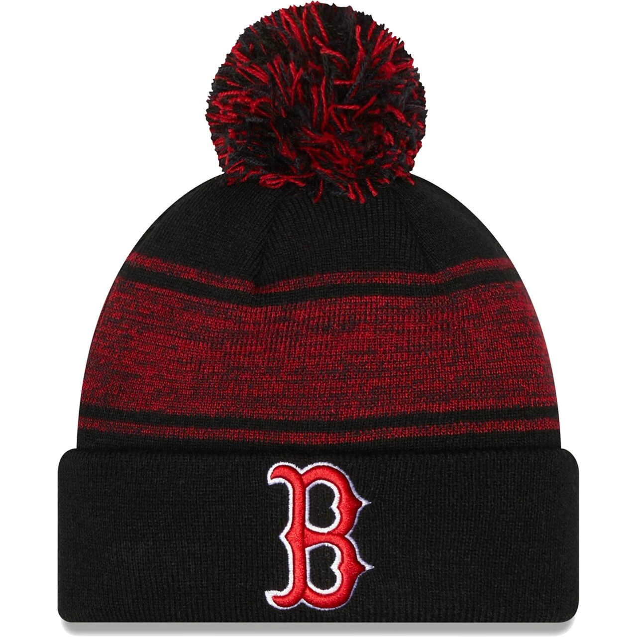Men's Boston Red Sox New Era Black Chilled Cuffed Knit Hat With Pom 1 Men's Boston Red Sox New Era Black Chilled Cuffed Knit Hat With Pom