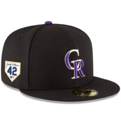 Men's Colorado Rockies New Era Black 2023 Jackie Robinson Day 59FIFTY Fitted Hat