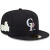 Men's Colorado Rockies New Era Black Multi-Color Pack 59FIFTY Fitted Hat
