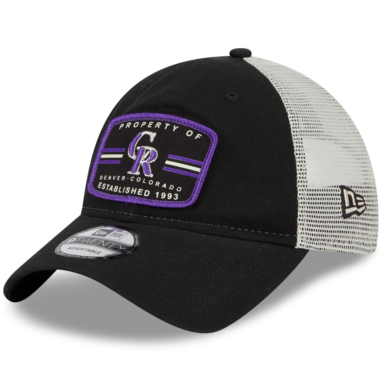 Men's Colorado Rockies New Era Black Property Trucker 9TWENTY Snapback Hat 1 Men's Colorado Rockies New Era Black Property Trucker 9TWENTY Snapback Hat
