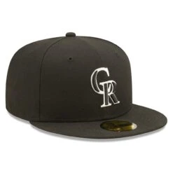 Men's Colorado Rockies New Era Black Team Logo 59FIFTY Fitted Hat -NEW ERA Sales Store mens new era black colorado rockies team logo 59fifty fitted hat pi4733000 altimages ff 4733493 80ea21e6d616967d8417alt3 full