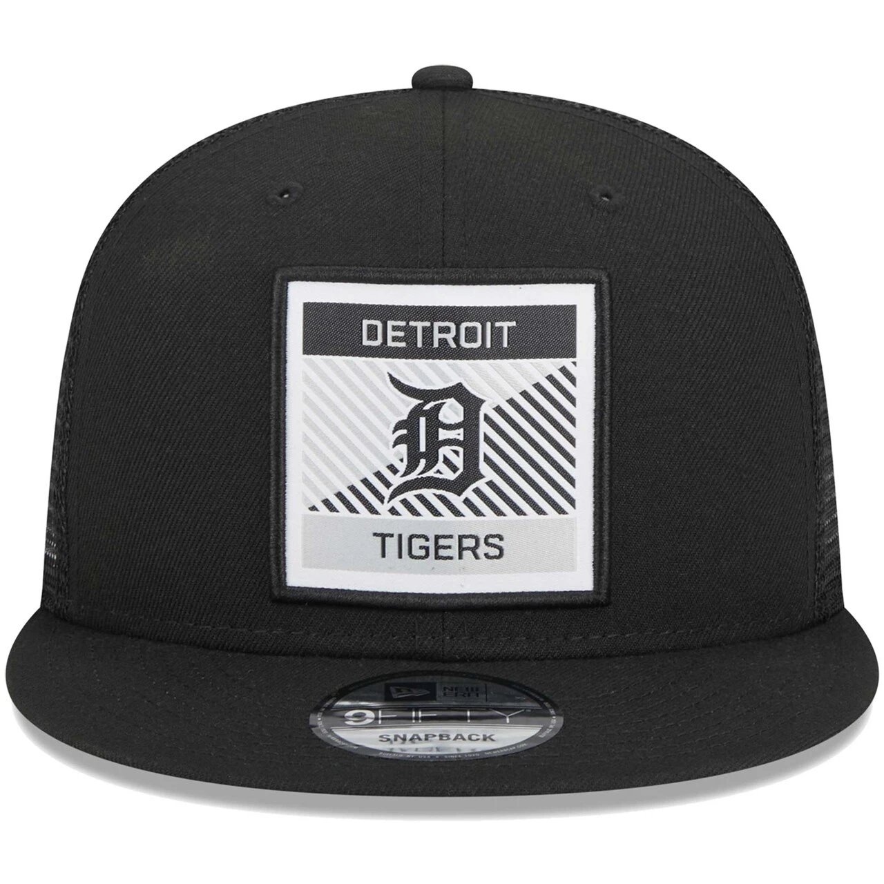 Men's Detroit Tigers New Era Black Scratch Squared Trucker 9FIFTY Snapback Hat 2 Men's Detroit Tigers New Era Black Scratch Squared Trucker 9FIFTY Snapback Hat - Image 2