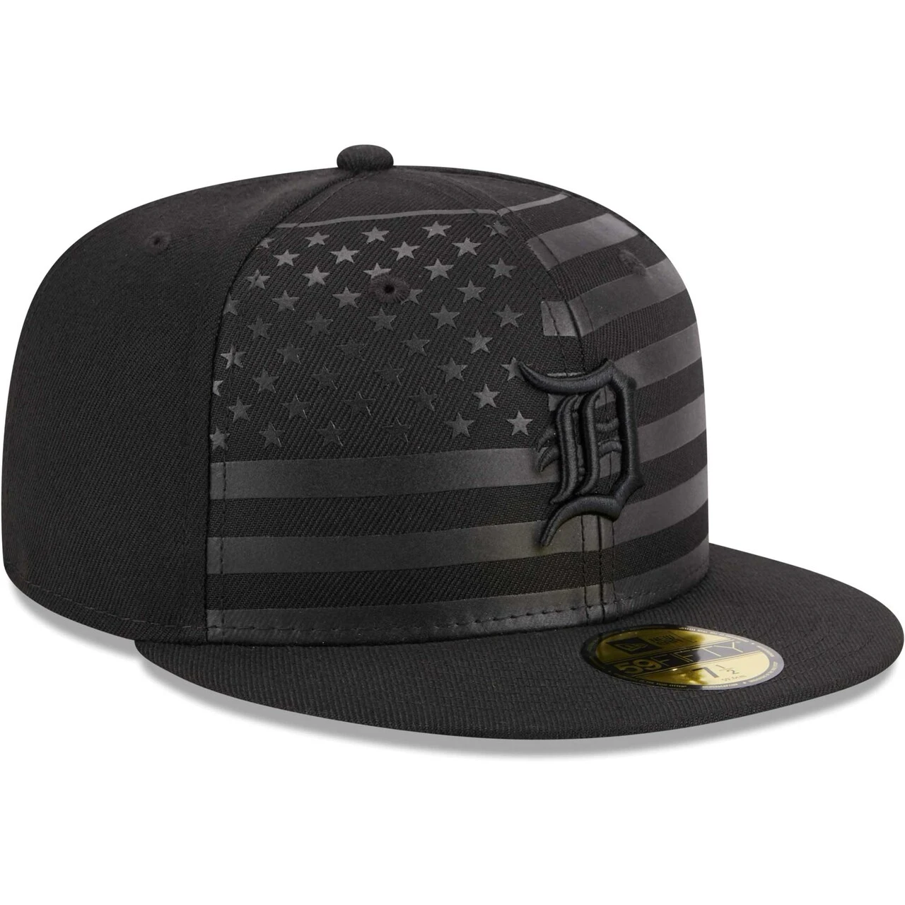 Men's Detroit Tigers New Era Black Tonal Flag 59FIFTY Fitted Hat 3 Men's Detroit Tigers New Era Black Tonal Flag 59FIFTY Fitted Hat - Image 3
