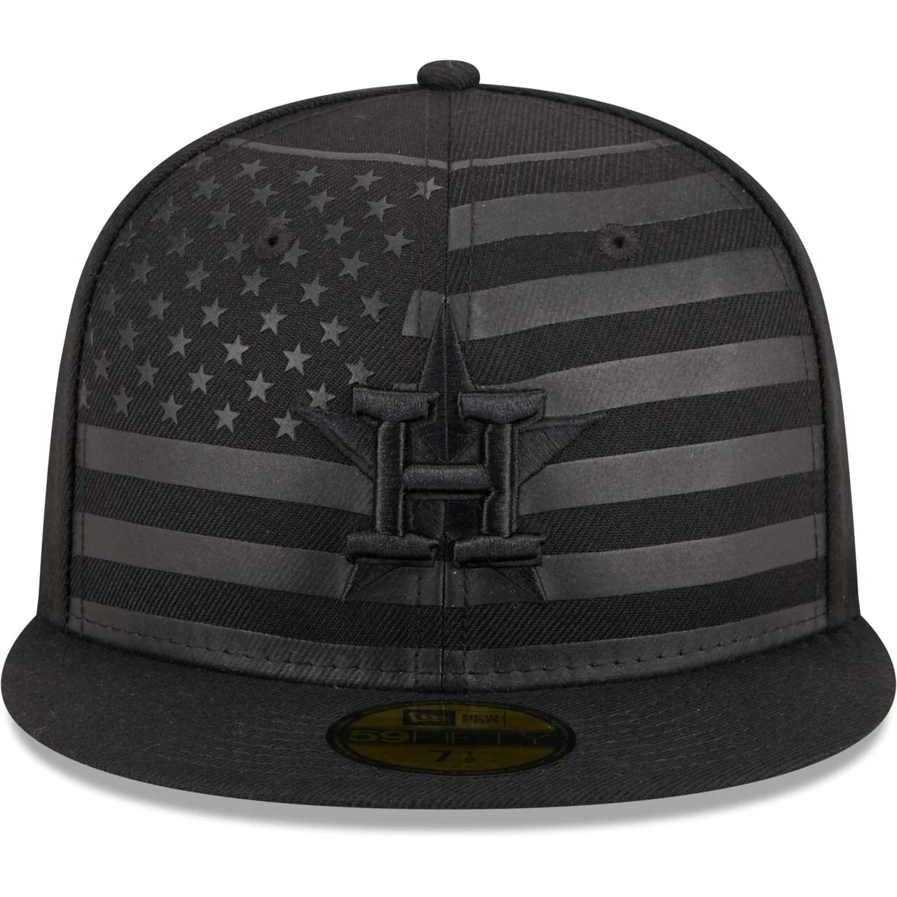 Men's Houston Astros New Era Black Tonal Flag 59FIFTY Fitted Hat 2 Men's Houston Astros New Era Black Tonal Flag 59FIFTY Fitted Hat - Image 2