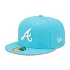 Men's Atlanta Braves New Era Blue Vice Highlighter Logo 59FIFTY Fitted Hat