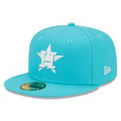 Men's Houston Astros New Era Blue Vice Highlighter Logo 59FIFTY Fitted Hat