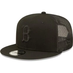 Men's Boston Red Sox New Era Blackout Trucker 9FIFTY Snapback Hat
