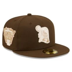 Men's Detroit Tigers New Era Brown Pink Undervisor 59FIFTY Fitted Hat