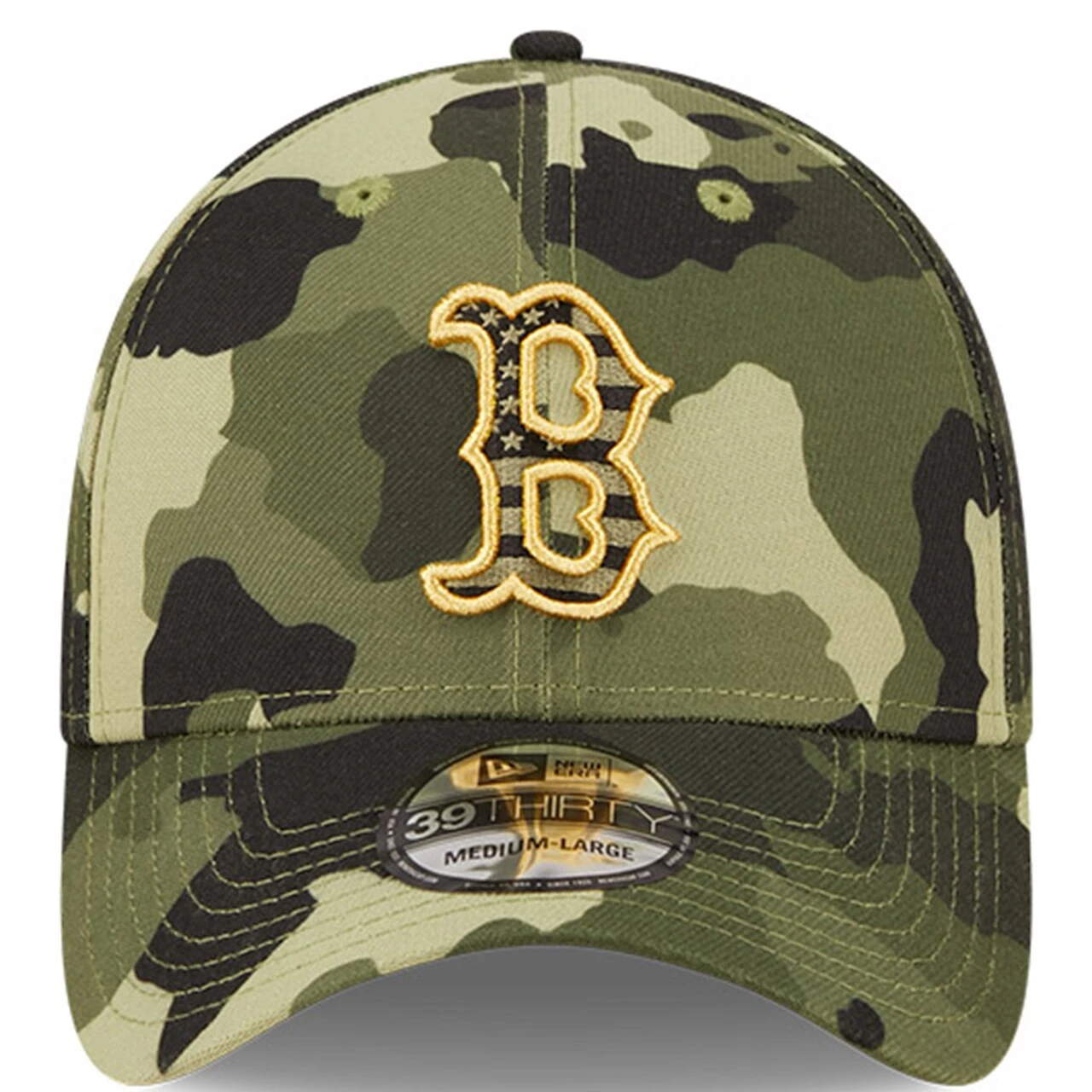 Men's Boston Red Sox New Era Camo 2022 Armed Forces Day 39THIRTY Flex Hat 2 Men's Boston Red Sox New Era Camo 2022 Armed Forces Day 39THIRTY Flex Hat - Image 2