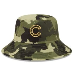 Men's Chicago Cubs New Era Camo 2022 Armed Forces Day Bucket Hat