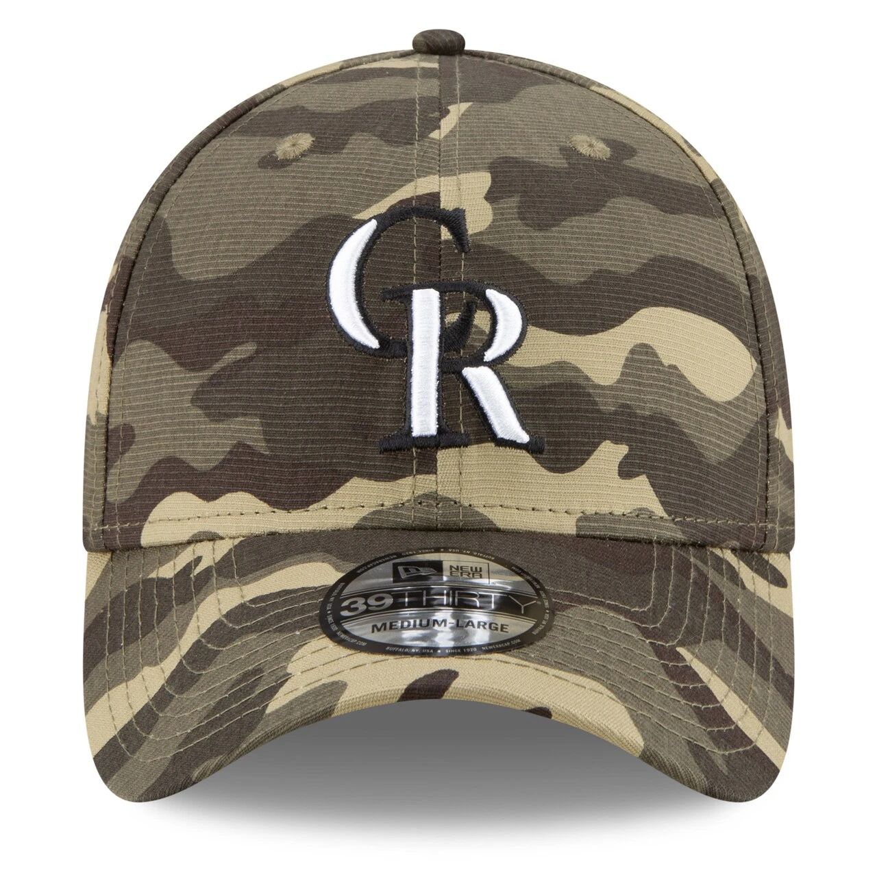 Men's Colorado Rockies New Era Camo 2021 Armed Forces Day 39THIRTY Flex Hat - Image 2