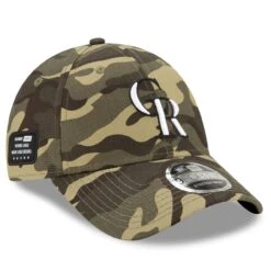 Men's Colorado Rockies New Era Camo 2021 Armed Forces Day 9FORTY Adjustable Hat