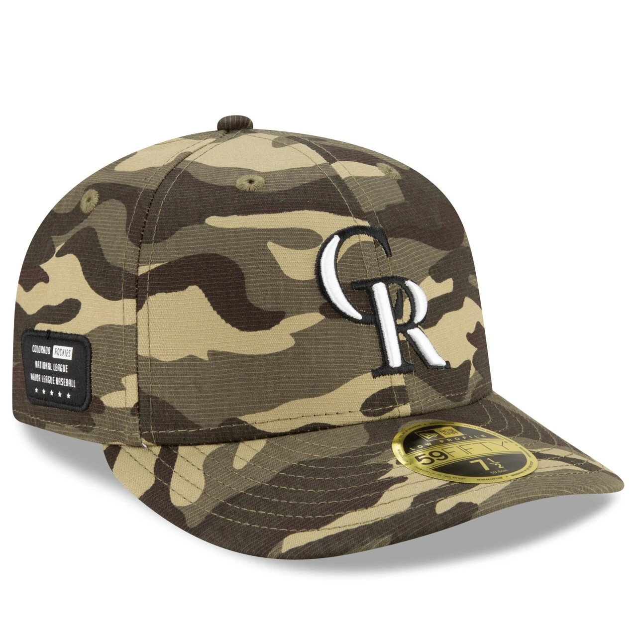 Men's Colorado Rockies New Era Camo 2021 Armed Forces Day On-Field Low Profile 59FIFTY Fitted Hat