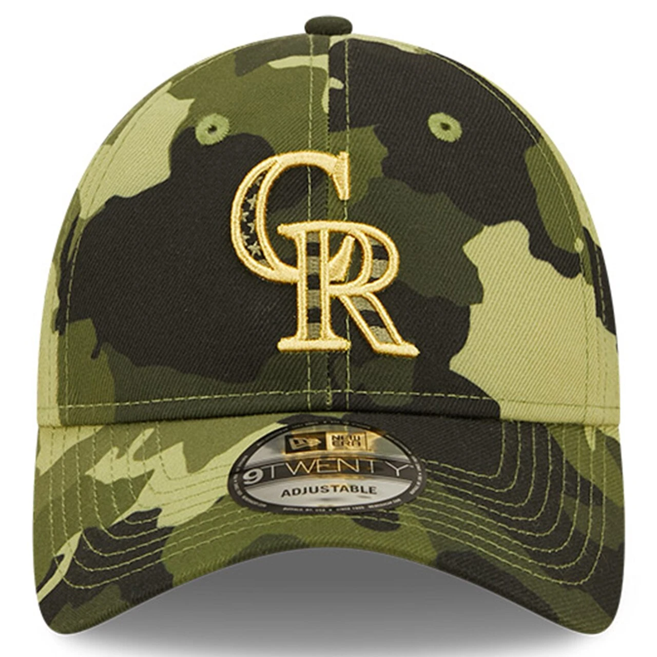 Men's Colorado Rockies New Era Camo 2022 Armed Forces Day 9TWENTY Adjustable Hat - Image 2
