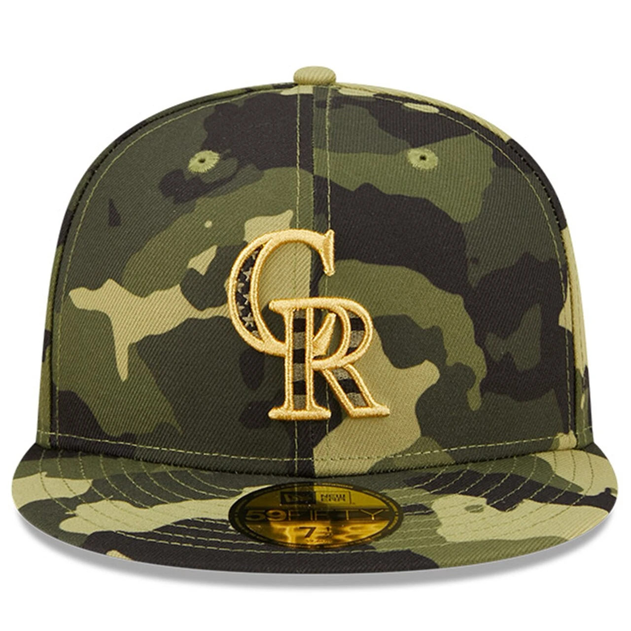 Men's Colorado Rockies New Era Camo 2022 Armed Forces Day On-Field 59FIFTY Fitted Hat - Image 2