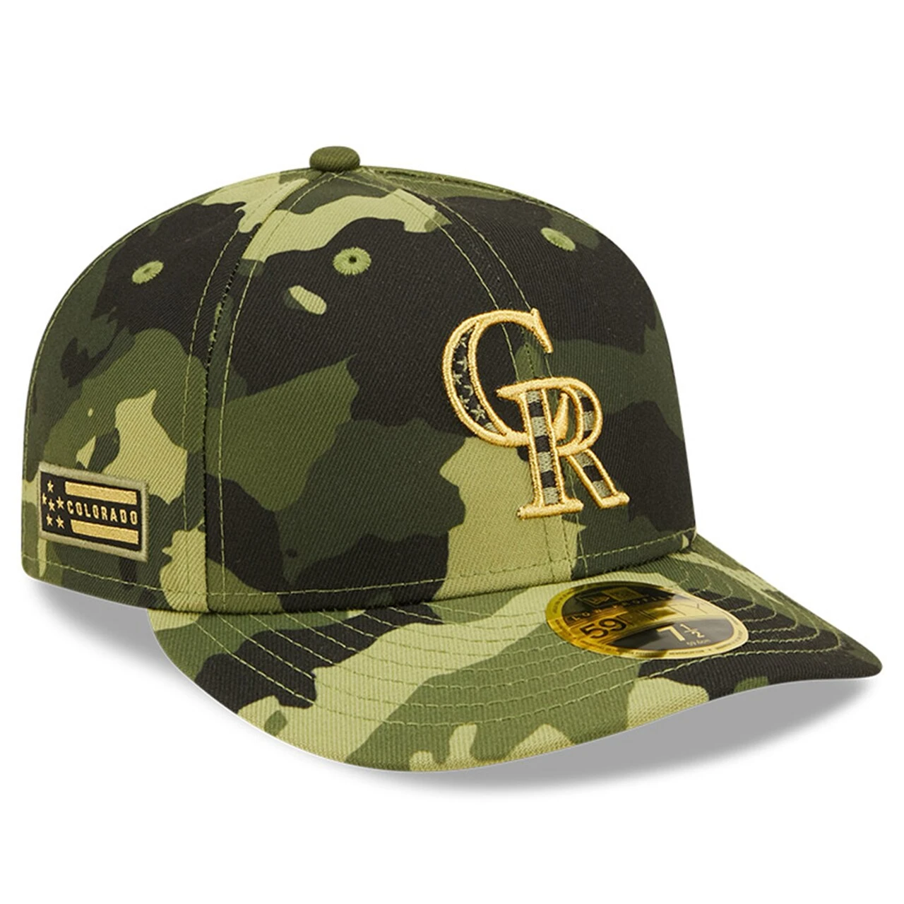 Men's Colorado Rockies New Era Camo 2022 Armed Forces Day On-Field Low Profile 59FIFTY