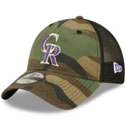 Men's Colorado Rockies New Era Camo 9TWENTY Trucker Snapback Hat