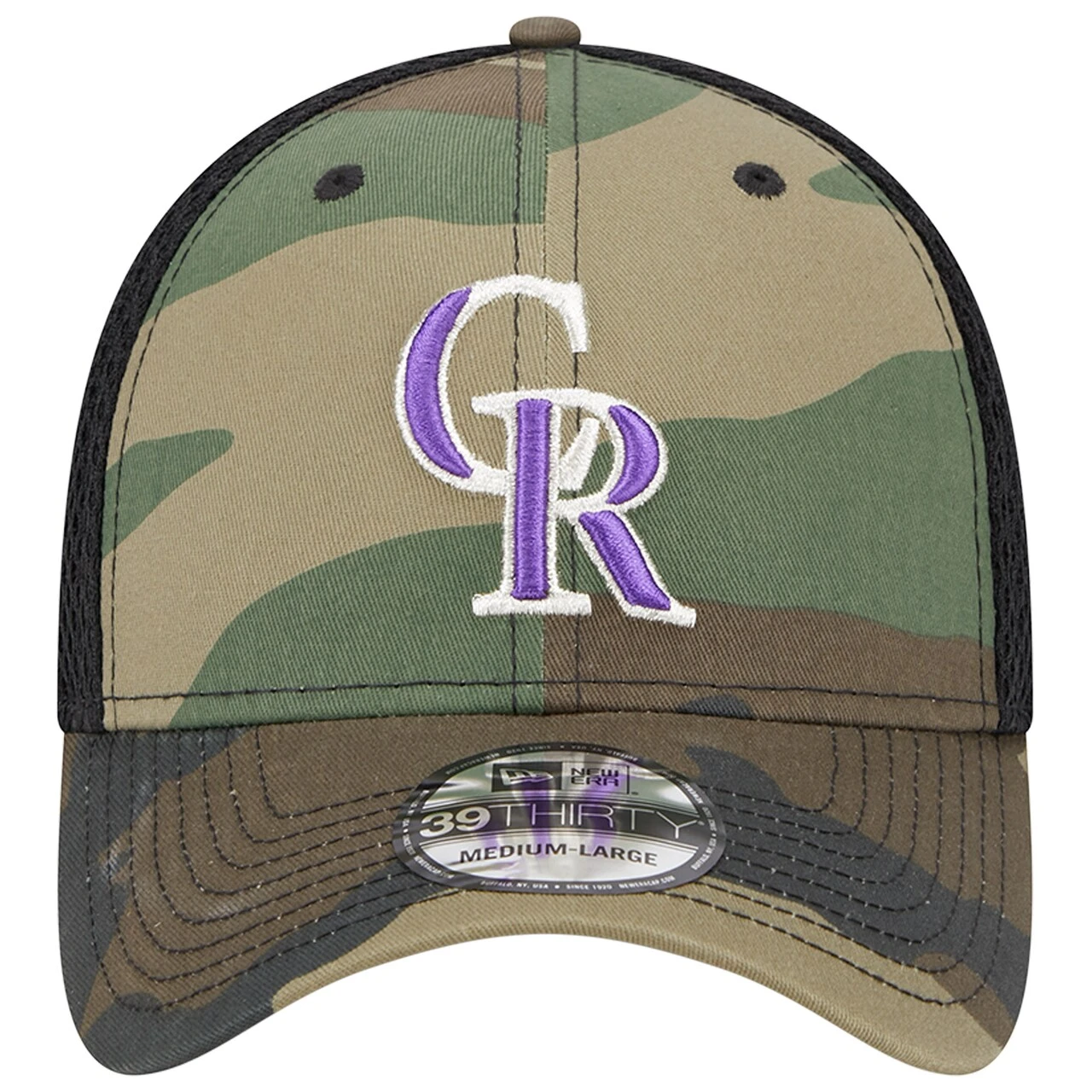Men's Colorado Rockies New Era Camo Team Neo 39THIRTY Flex Hat 2 Men's Colorado Rockies New Era Camo Team Neo 39THIRTY Flex Hat - Image 2