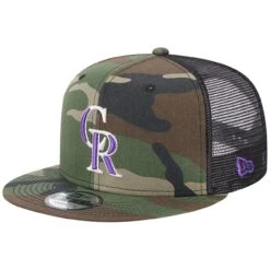 Men's Colorado Rockies New Era Camo Trucker 9FIFTY Snapback Hat