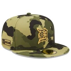 Men's Detroit Tigers New Era Camo 2022 Armed Forces Day On-Field 59FIFTY Fitted Hat