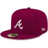 Men's Atlanta Braves New Era Cardinal White Logo 59FIFTY Fitted Hat