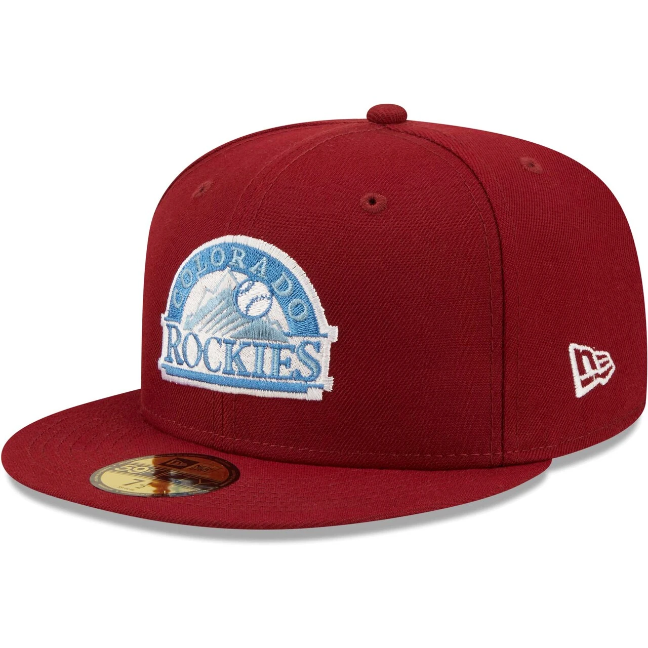 Men's Colorado Rockies New Era Cardinal 1995 Coors Field Inaugural Season Air Force Blue Undervisor 59FIFTY Fitted Hat - Image 3