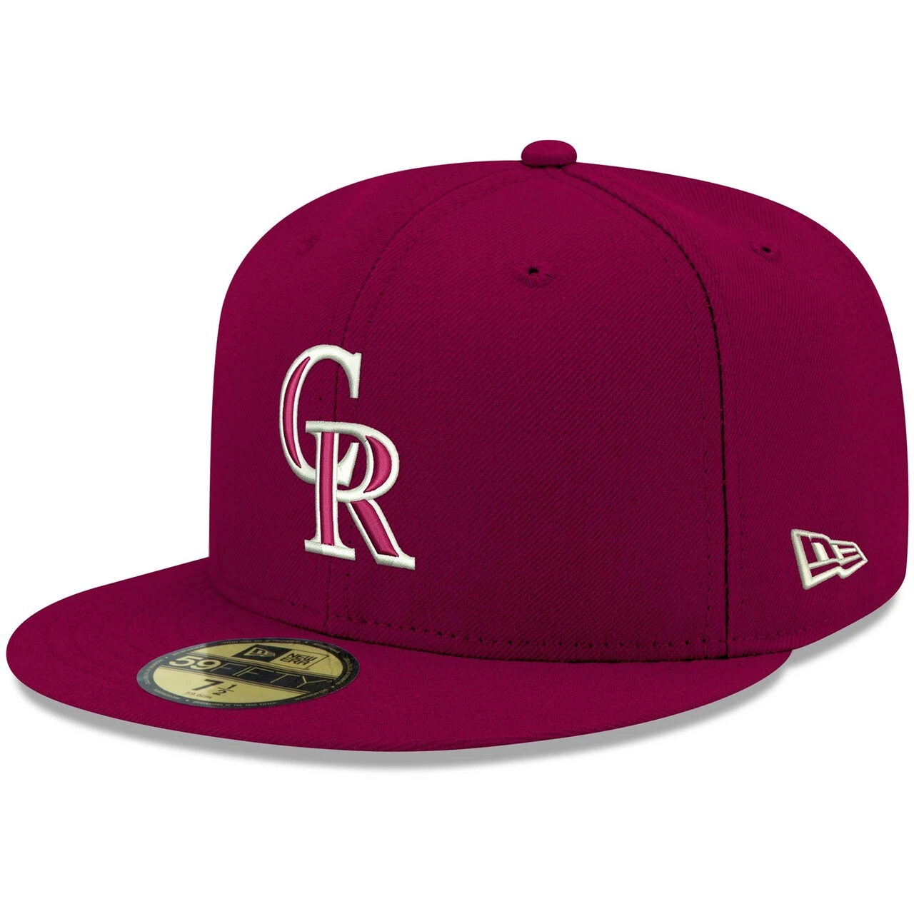 Men's Colorado Rockies New Era Cardinal White Logo 59FIFTY Fitted Hat