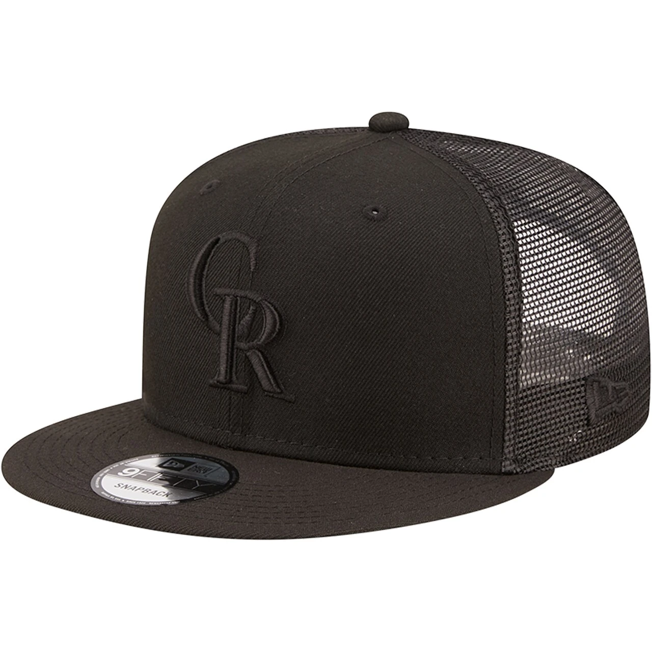 Men's Colorado Rockies New Era Blackout Trucker 9FIFTY Snapback Hat