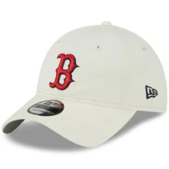 Men's Boston Red Sox New Era Cream Chrome Core Classic 9TWENTY Adjustable Hat