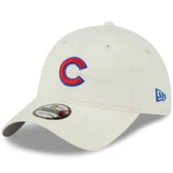 Men's Chicago Cubs New Era Cream Chrome Core Classic 9TWENTY Adjustable Hat