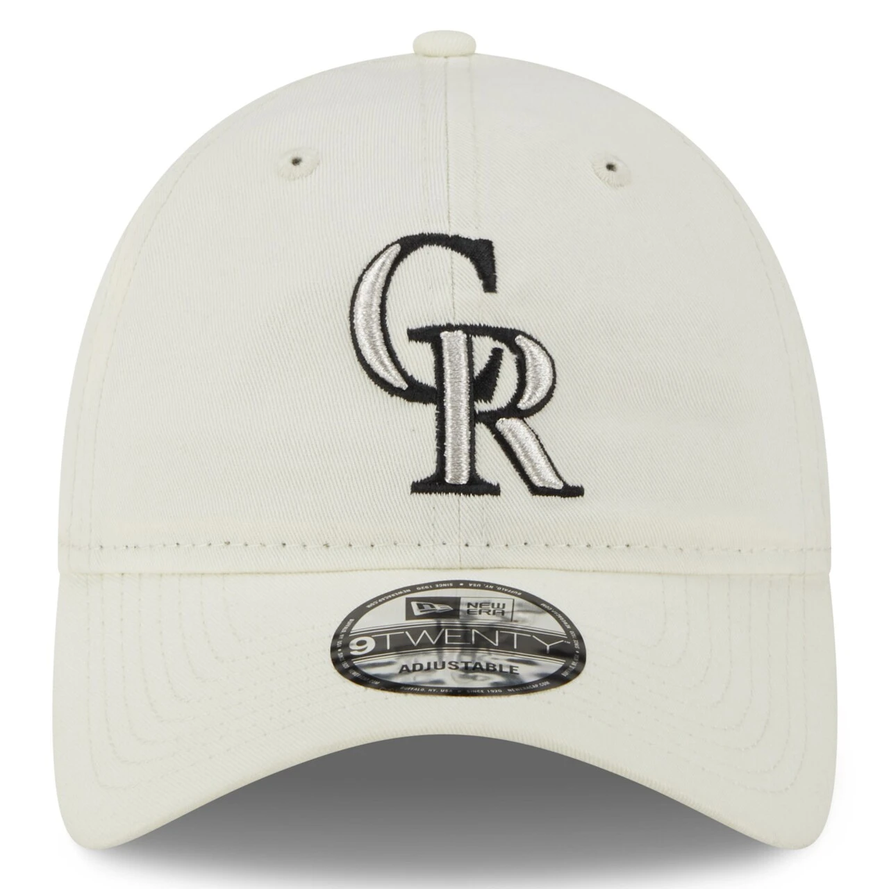 Men's Colorado Rockies New Era Cream Chrome Core Classic 9TWENTY Adjustable Hat - Image 2