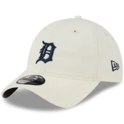 Men's Detroit Tigers New Era Cream Chrome Core Classic 9TWENTY Adjustable Hat