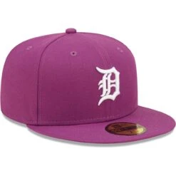 Men's Detroit Tigers New Era Grape Logo 59FIFTY Fitted Hat -NEW ERA Sales Store mens new era grape detroit tigers logo 59fifty fitted hat pi4689000 altimages ff 4689940 5078df1e7e2a474d45a5alt3 full