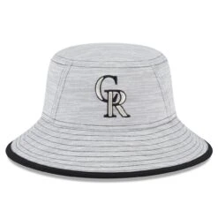 Men's Colorado Rockies New Era Gray Game Bucket Hat
