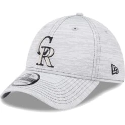 Men's Colorado Rockies New Era Gray Speed 39THIRTY Flex Hat