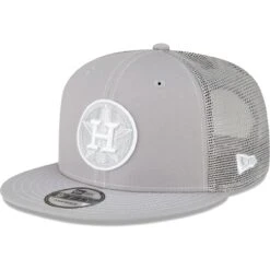 Men's Houston Astros New Era Gray 2023 On-Field Batting Practice 9FIFTY Snapback Hat