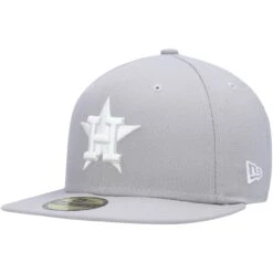 Men's Houston Astros New Era Gray White Logo 59FIFTY Fitted Hat