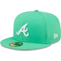 Men's Atlanta Braves New Era Green Logo 59FIFTY Fitted Hat