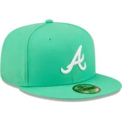 Men's Atlanta Braves New Era Green Logo 59FIFTY Fitted Hat -NEW ERA Sales Store mens new era green atlanta braves logo 59fifty fitted hat pi4690000 altimages ff 4690345 f2eae4f2a03177d2b136alt3 full