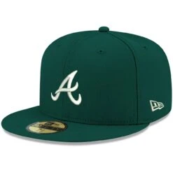 Men's Atlanta Braves New Era Green White Logo 59FIFTY Fitted Hat