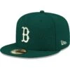Men's Boston Red Sox New Era Green White Logo 59FIFTY Fitted Hat