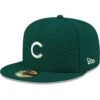 Men's Chicago Cubs New Era Green White Logo 59FIFTY Fitted Hat