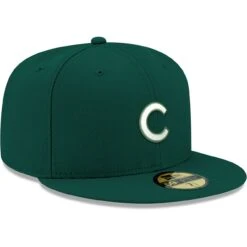Men's Chicago Cubs New Era Green White Logo 59FIFTY Fitted Hat -NEW ERA Sales Store mens new era green chicago cubs white logo 59fifty fitted hat pi4705000 altimages ff 4705575 a8423a2a51fcfbc8cbaealt3 full