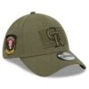 Men's Colorado Rockies New Era Green 2023 Armed Forces Day 39THIRTY Flex Hat