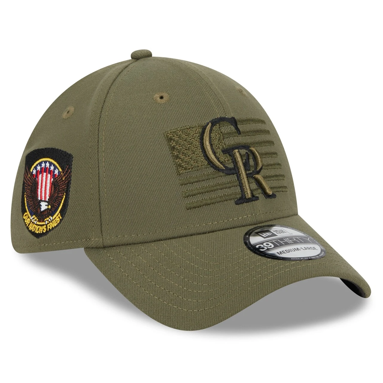 Men's Colorado Rockies New Era Green 2023 Armed Forces Day 39THIRTY Flex Hat 1 Men's Colorado Rockies New Era Green 2023 Armed Forces Day 39THIRTY Flex Hat
