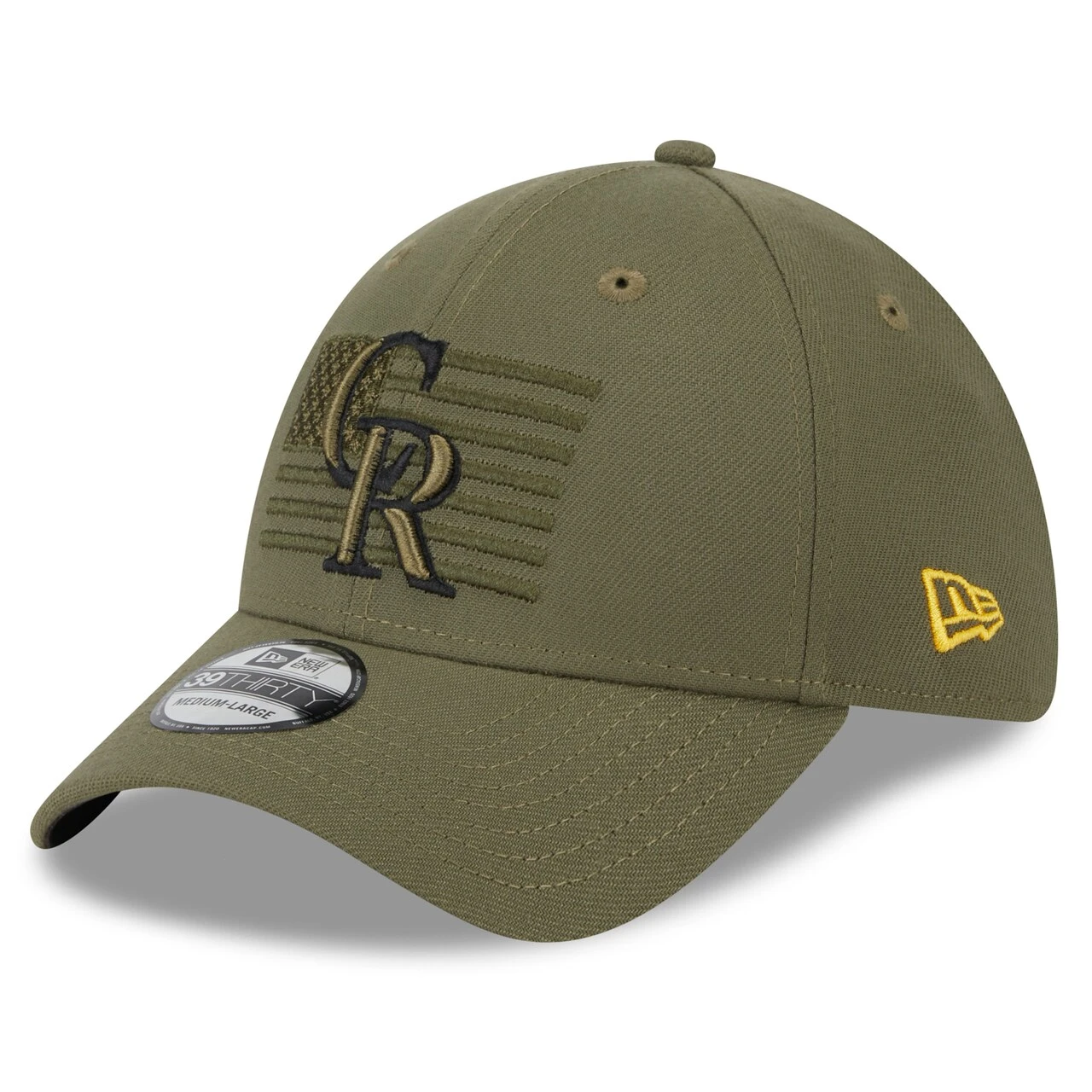 Men's Colorado Rockies New Era Green 2023 Armed Forces Day 39THIRTY Flex Hat 3 Men's Colorado Rockies New Era Green 2023 Armed Forces Day 39THIRTY Flex Hat - Image 3